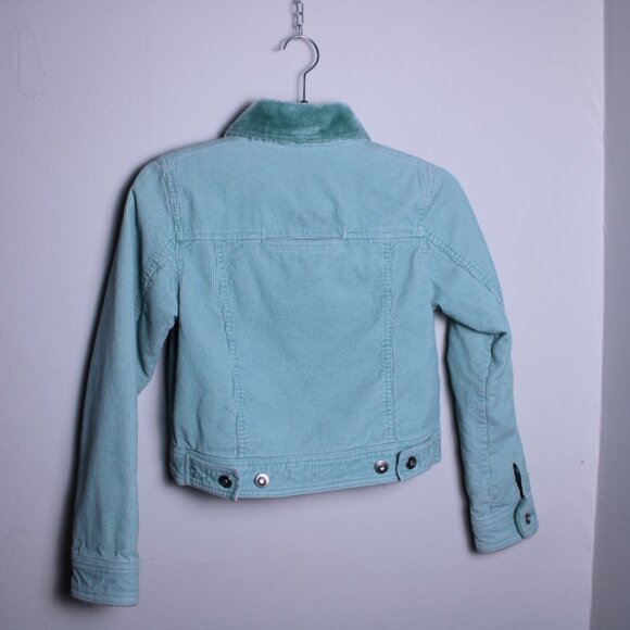 Candies Teal Corduroy Jacket with Rhinestone Buttons Kids Medium - Picture 12 of 14